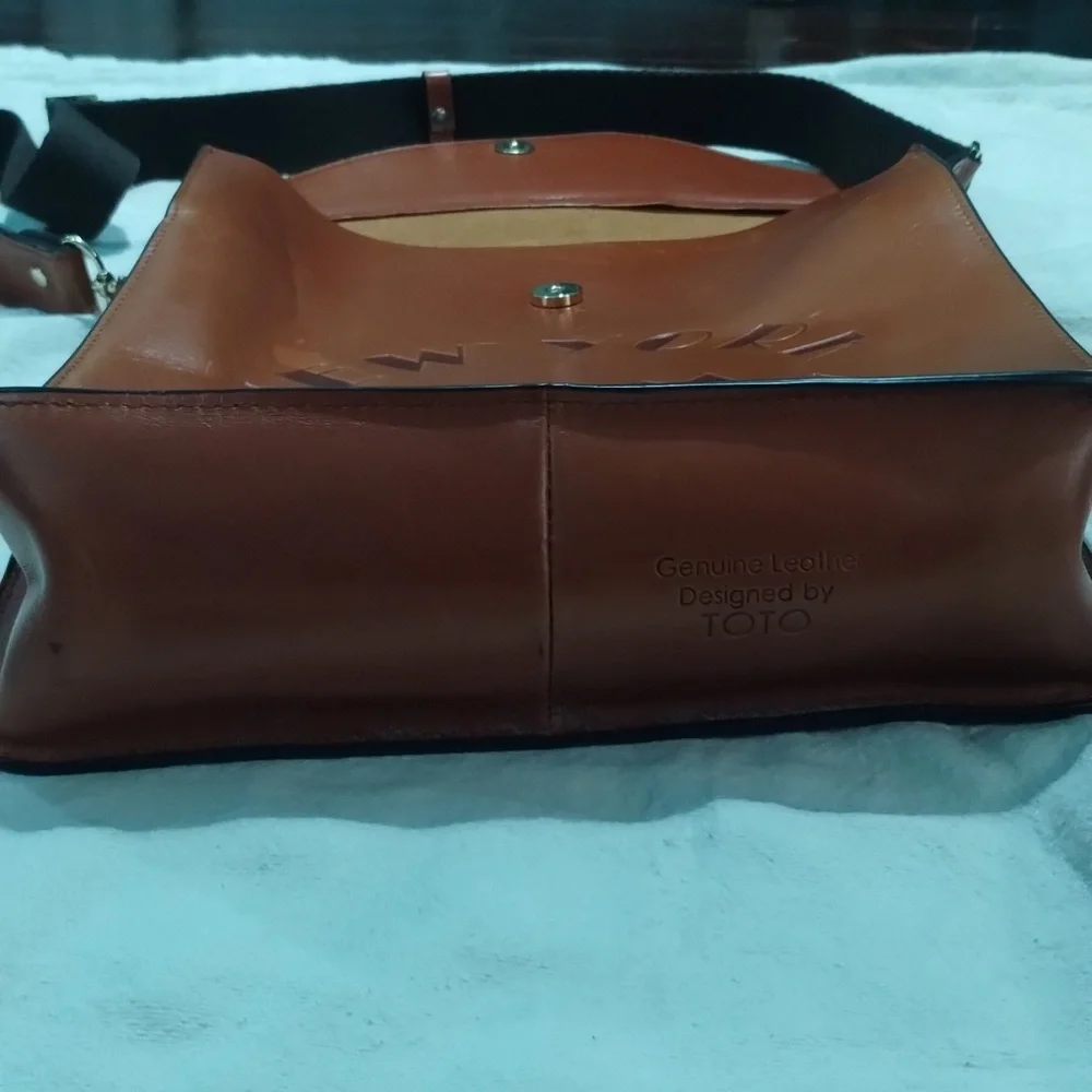New York Film Academy Brown Leather Messenger Bag